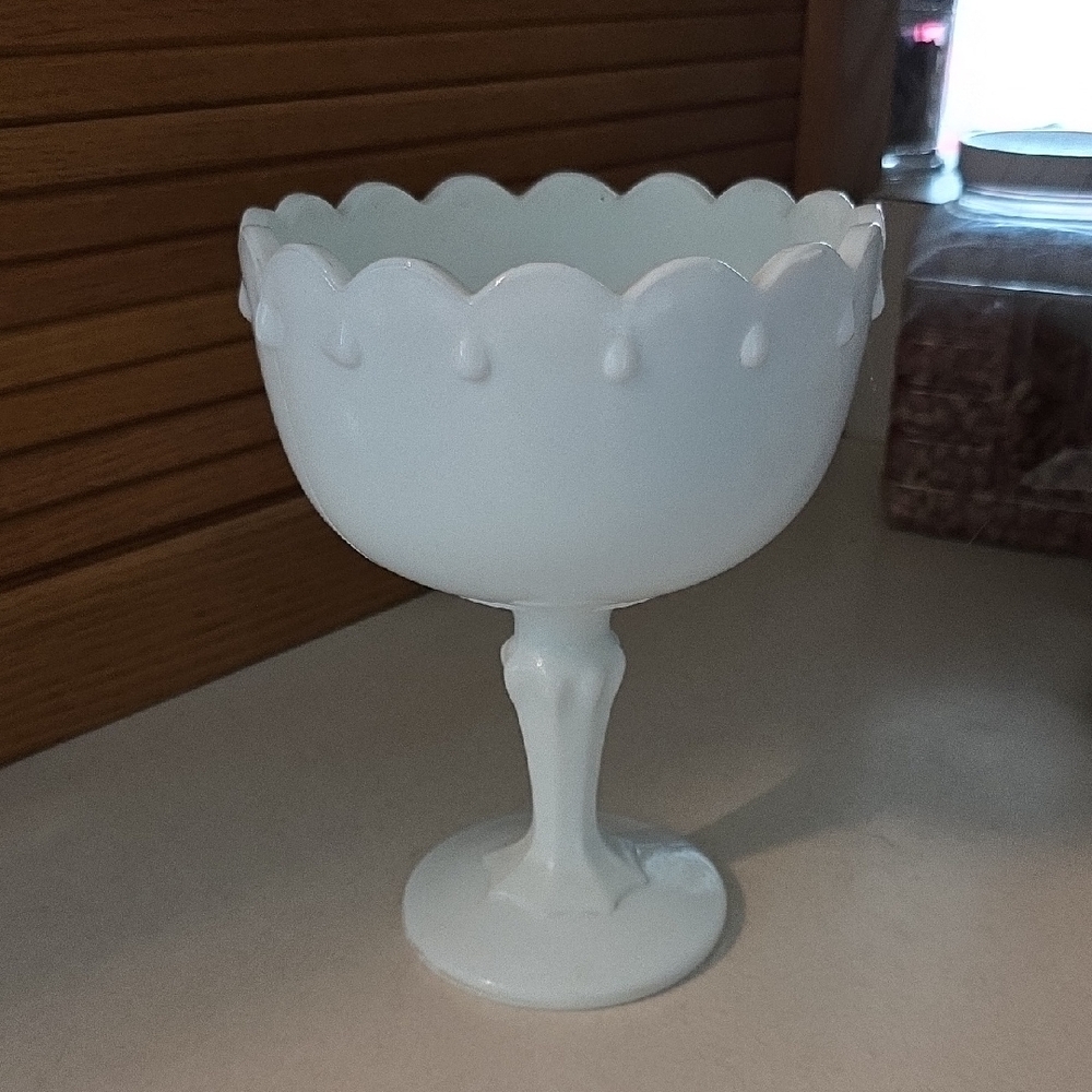 Elegant White Pedestal Goblet